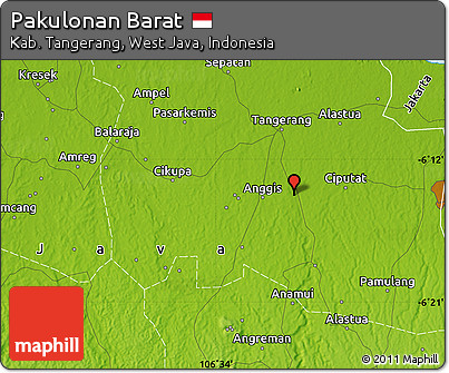 Physical Map of Pakulonan Barat
