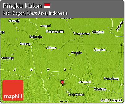 Physical Map of Pingku Kulon