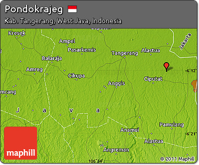 Physical Map of Pondokrajeg