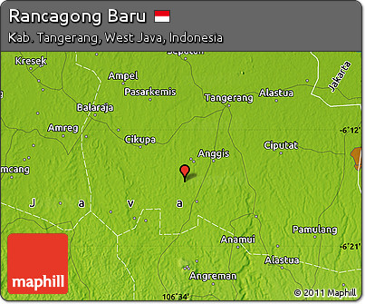Physical Map of Rancagong Baru