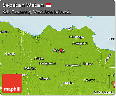 Physical Map of Sepatan Wetan
