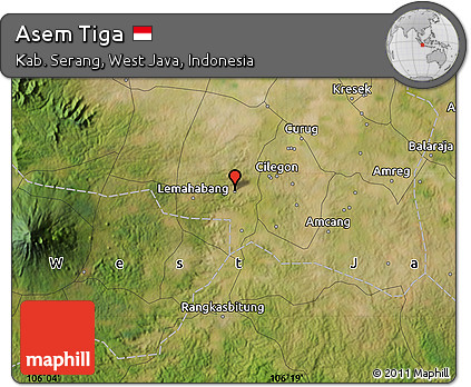 Satellite Map of Asem Tiga