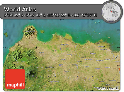 Satellite Map of the Area around 6° 7' 16" S, 106° 19' 29" E