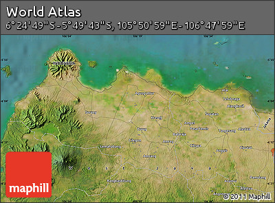 Satellite Map of the Area around 6° 7' 16" S, 106° 19' 29" E