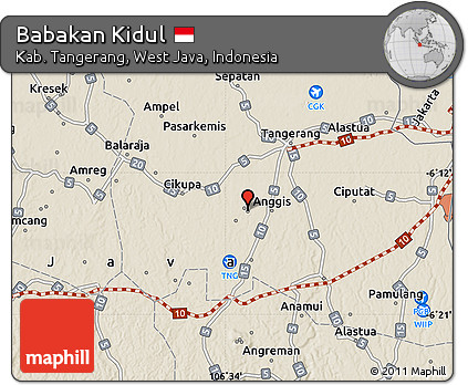 Shaded Relief Map of Babakan Kidul
