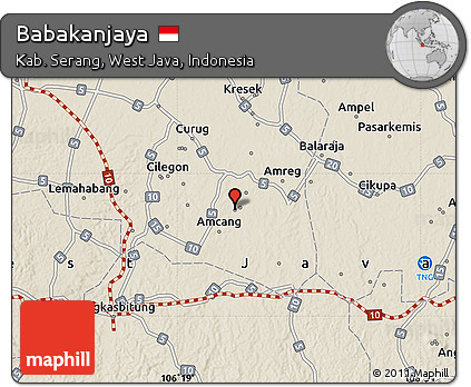 Shaded Relief Map of Babakanjaya