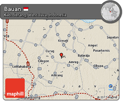 Shaded Relief Map of Bauan