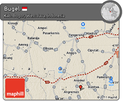 Shaded Relief Map of Bugel