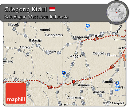 Shaded Relief Map of Cilegong Kidul
