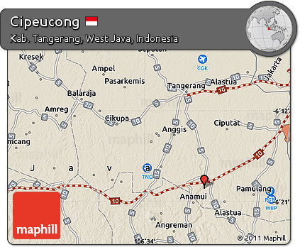 Shaded Relief Map of Cipeucong