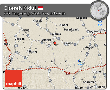 Shaded Relief Map of Cisereh Kidul