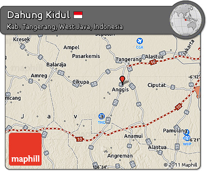 Shaded Relief Map of Dahung Kidul