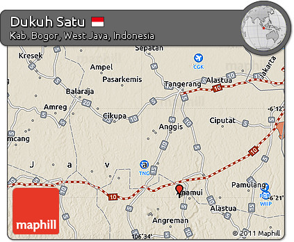 Shaded Relief Map of Dukuh Satu