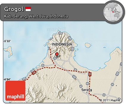 Shaded Relief Map of Grogol