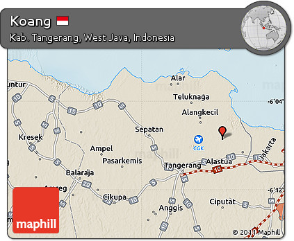 Shaded Relief Map of Koang