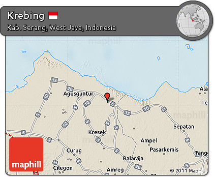 Shaded Relief Map of Krebing