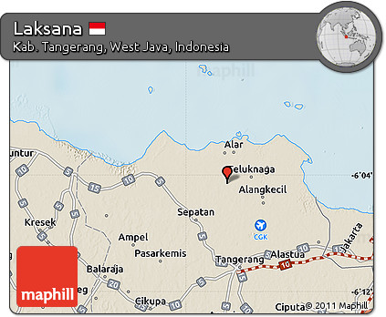 Shaded Relief Map of Laksana