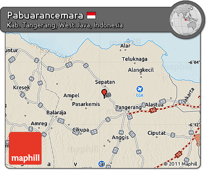 Shaded Relief Map of Pabuarancemara
