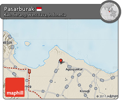 Shaded Relief Map of Pasarburak