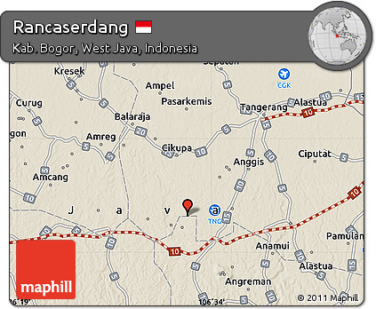 Shaded Relief Map of Rancaserdang