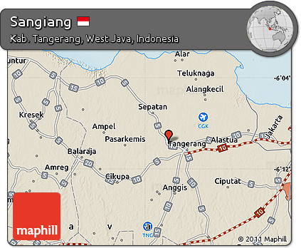Shaded Relief Map of Sangiang