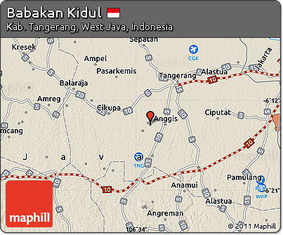 Shaded Relief Map of Babakan Kidul