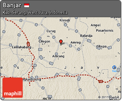 Shaded Relief Map of Banjar