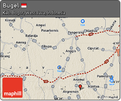 Shaded Relief Map of Bugel