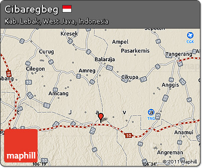 Shaded Relief Map of Cibaregbeg