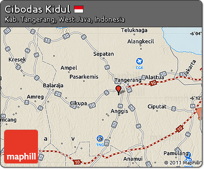 Shaded Relief Map of Cibodas Kidul