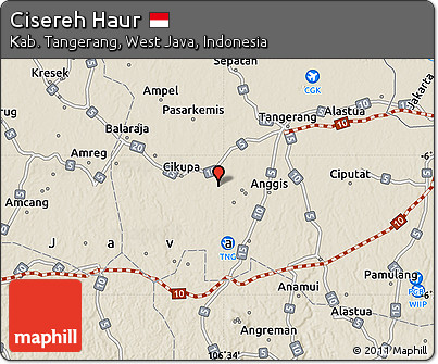 Shaded Relief Map of Cisereh Haur