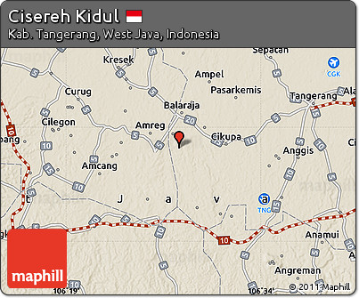 Shaded Relief Map of Cisereh Kidul