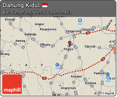 Shaded Relief Map of Dahung Kidul