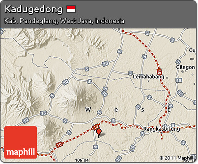 Shaded Relief Map of Kadugedong