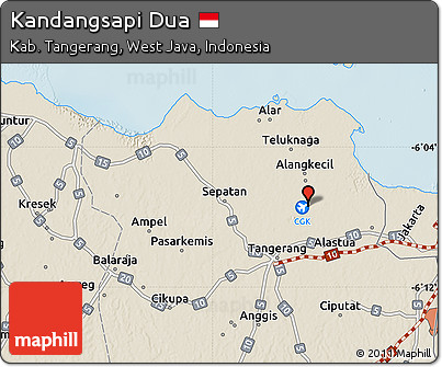 Shaded Relief Map of Kandangsapi Dua