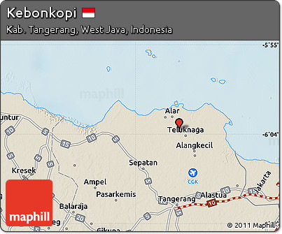 Shaded Relief Map of Kebonkopi