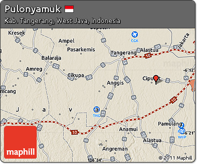 Shaded Relief Map of Pulonyamuk
