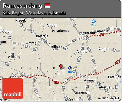 Shaded Relief Map of Rancaserdang