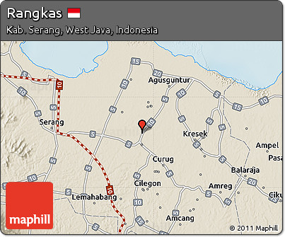 Shaded Relief Map of Rangkas