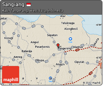Shaded Relief Map of Sangiang