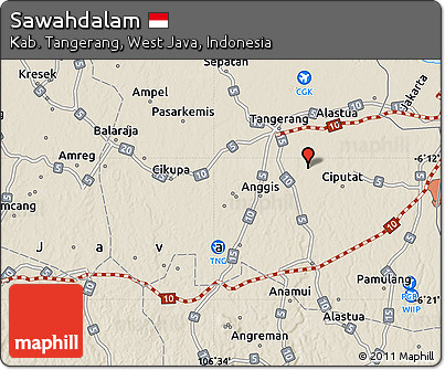 Shaded Relief Map of Sawahdalam
