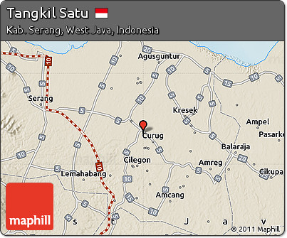 Shaded Relief Map of Tangkil Satu
