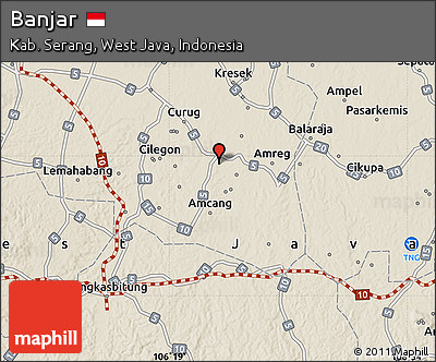 Shaded Relief Map of Banjar