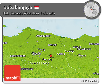 Physical Panoramic Map of Babakanjaya