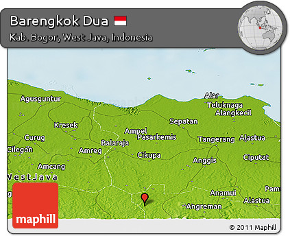 Physical Panoramic Map of Barengkok Dua