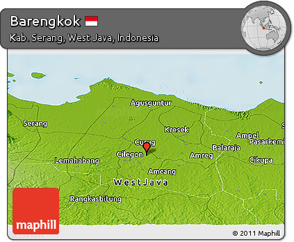 Physical Panoramic Map of Barengkok