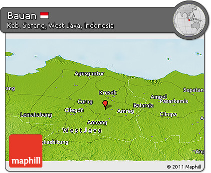 Physical Panoramic Map of Bauan