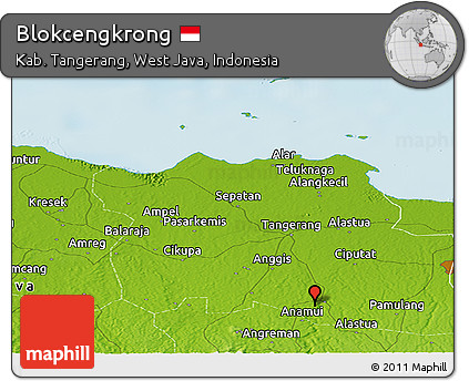Physical Panoramic Map of Blokcengkrong