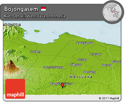 Physical Panoramic Map of Bojongasem