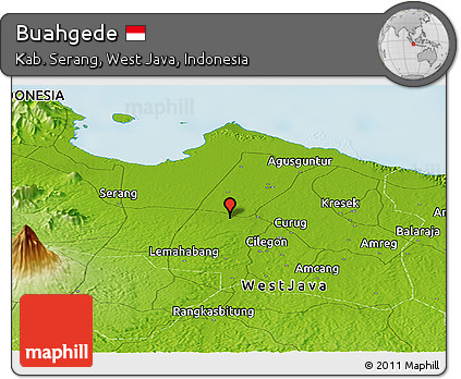 Physical Panoramic Map of Buahgede